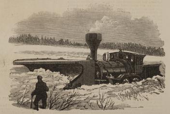 Chasse-neige sur le chemin de fer du Grand Tronc du Canada