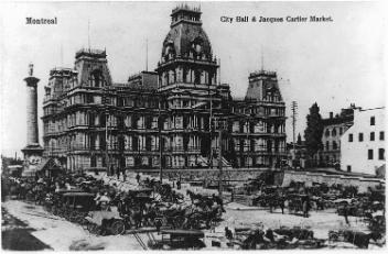 Hôtel de ville et marché Jacques-Cartier, Montréal, QC, vers 1910