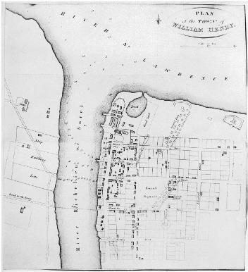 Plan de la ville de William Henry, Sorel, QC, dessin, copie réalisée 1910