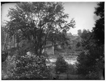 Pont ferroviaire, Drummondville, QC, vers 1890