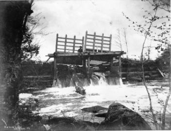 Dam on Lake Seymour, QC, about 1870
