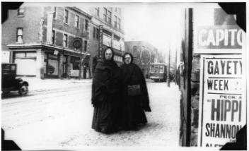 Roman Catholic nuns on Bleury Street, Montreal, QC, 1924