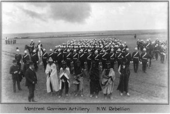 Montreal Garrison Artillery and Aboriginal scouts, North West Rebellion, 1885