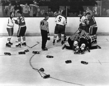 Bataille impliquant des joeurs des Canadiens de Montréal, vers 1972