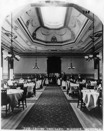 Ladies' Ordinary (salle à manger), hôtel Windsor, Montréal, QC, vers 1878