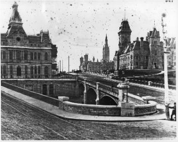 Ottawa from Dufferin Bridge, ON, about 1879