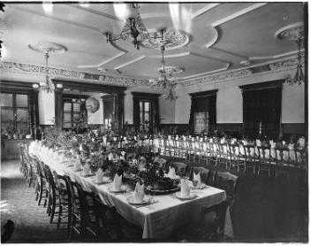 Dining room, Montreal Hunt Club, Montreal, QC, about 1885
