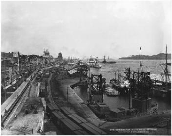 Harbour from Custom House, Montreal, QC, 1887-88