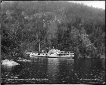 Steamer at Mountain House Landing, Lake Memphremagog, QC, about 1887
