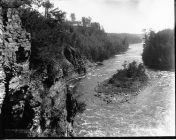 Kaministiquia River below Kakabeka Falls near Fort William, ON, 1889