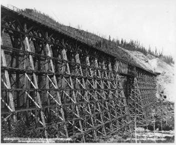 Mountain Creek bridge, on the C.P.R., BC, 1889