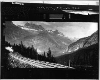 Upper Kicking Horse Pass, BC, painted photograph, about 1891