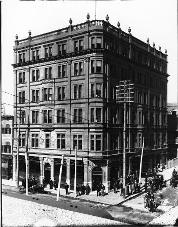 Hôtel Queen, rue Peel, Montréal, QC, vers 1895