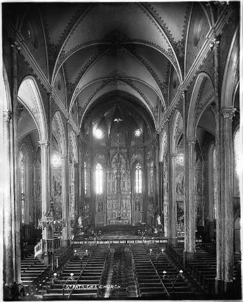 Intérieur de l'église St. Patrick, Montréal, QC, vers 1896