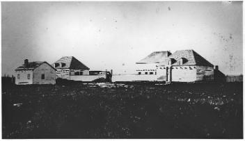 Fort, Territoires du Nord-Ouest (?), photographié pour Mlle Bompas, copie réalisée en 1888