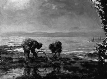 Clam diggers, painting by George Horne Russell, copied 1921
