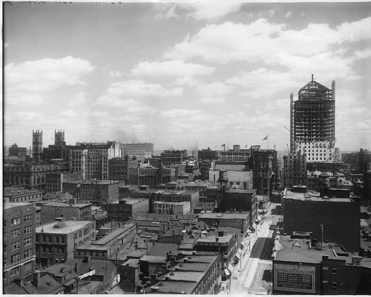 Vue de Montréal en direction sud depuis l'immeuble de la Southam Press, QC, 1926-1927