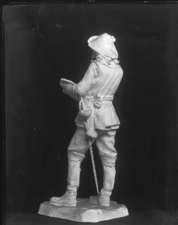 Booted man with sword, sculpture by and copied for Marc-Aurèle de Foy Suzor-Côté, 1927