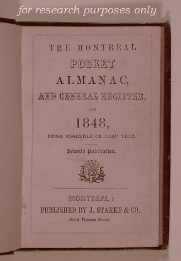 Canadian Almanacs
