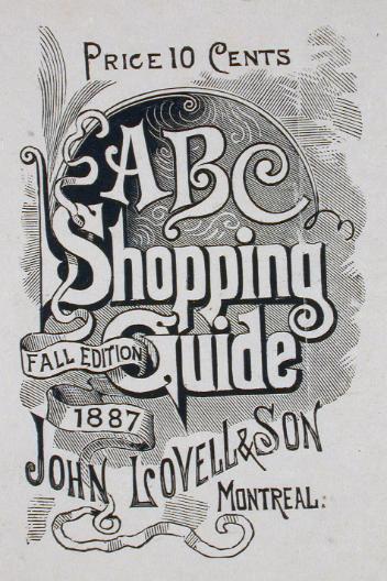 Cover page of ABC Shopping Guide, John Lovell & Son, Montreal 1887