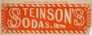 Commercial label of Steinson's Soda's