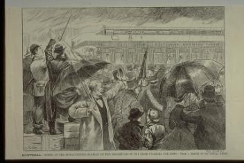 Montreal - Scene at the Bonaventure Station on the Departure of the Irish Pilgrims for Rome