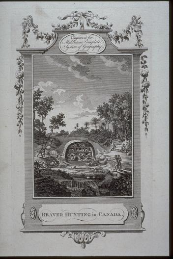 Beaver Hunting in Canada - Engraved for Middleton's Complete System of Geography