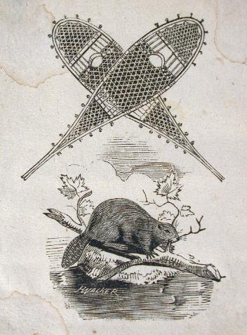 Unidentified emblem of a Snowshoe club with a beaver