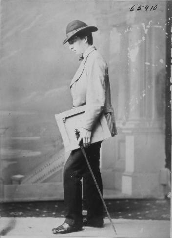 Edward Sharpe, artiste au service de Notman, posant pour une photographie composite, Montréal, QC, 1871