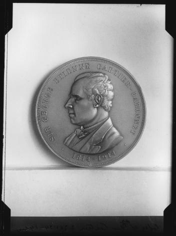 Commemmorative Sir George Etienne Cartier medal, photographed in 1919