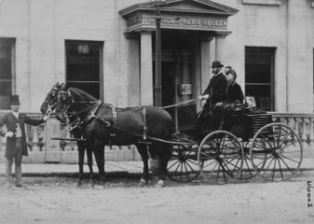 La voiture et les chevaux de M. Lloyd, Montréal, QC, 1870
