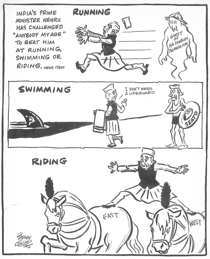 Cartoon - The Nehru Olympics. | McCord Museum