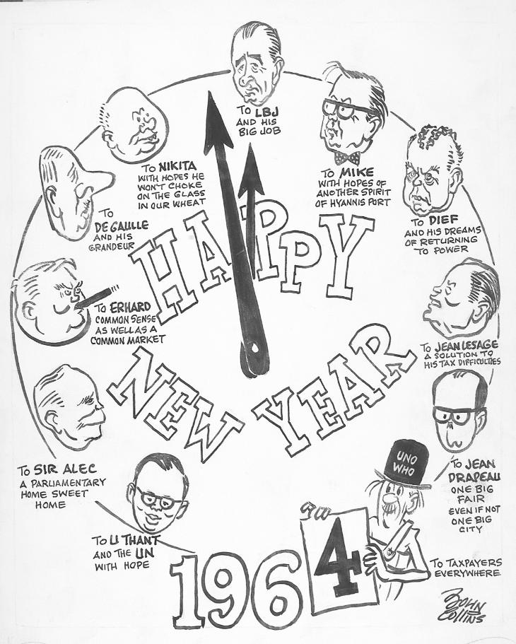 Cartoon - Happy New Year From All of Us Who Put Out Your Newspaper. |  McCord Museum